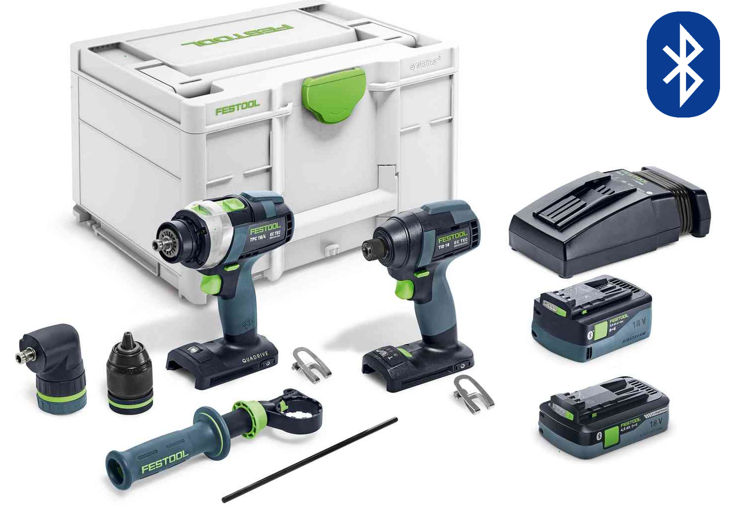 TID/TPC 18V 2 Piece Impact Driver and 4 Speed Hammer Drill 4.0/5.0Ah Set in Systainer - Image 9