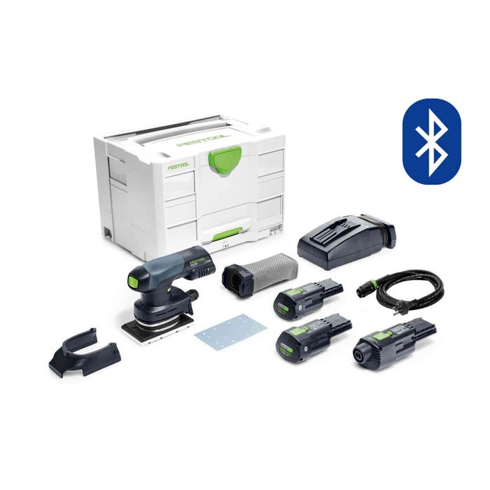 RTSC 400 18V 80mm x 133mm Cordless Orbital 1/4 Sheet Sander Bluetooth 3.0Ah Set in Systainer