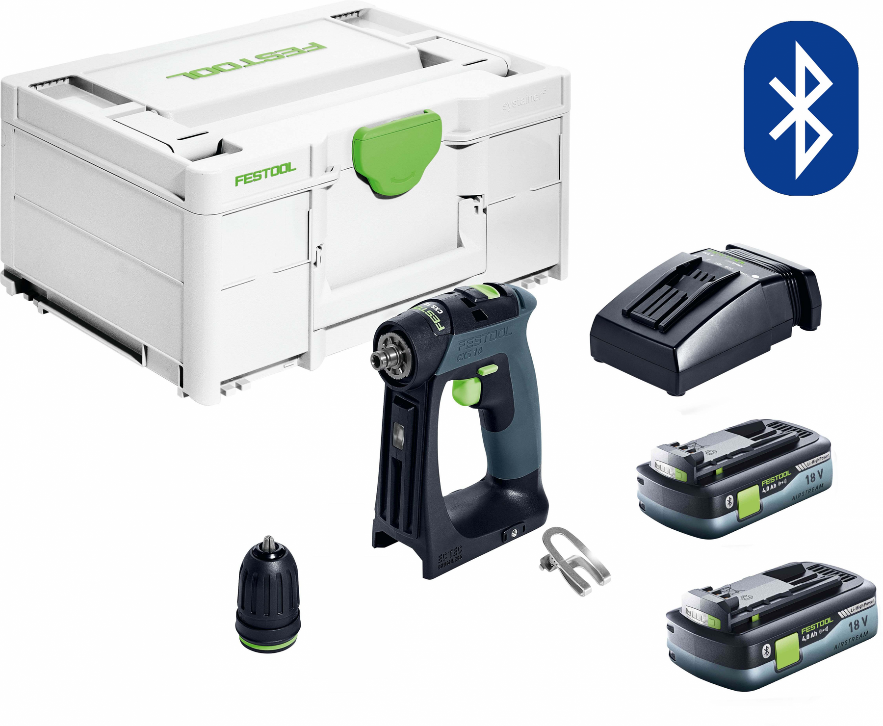 CXS 18V Cordless Compact 2 Speed Drill 4.0Ah HighPower Bluetooth Set in Systainer - Image 1