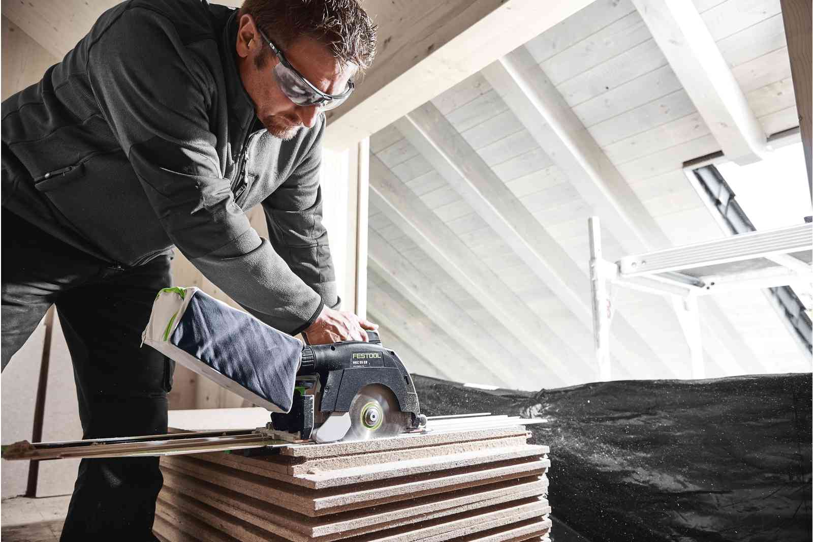 HKC 55 18V 160mm Cordless Circular Saw 5.0Ah Bluetooth Set in Systainer with 250mm Cross Cut Rail - Image 5