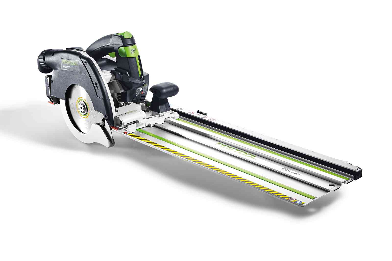 HKC 55 18V 160mm Cordless Circular Saw 5.0Ah Bluetooth Set in Systainer with 250mm Cross Cut Rail - Image 2