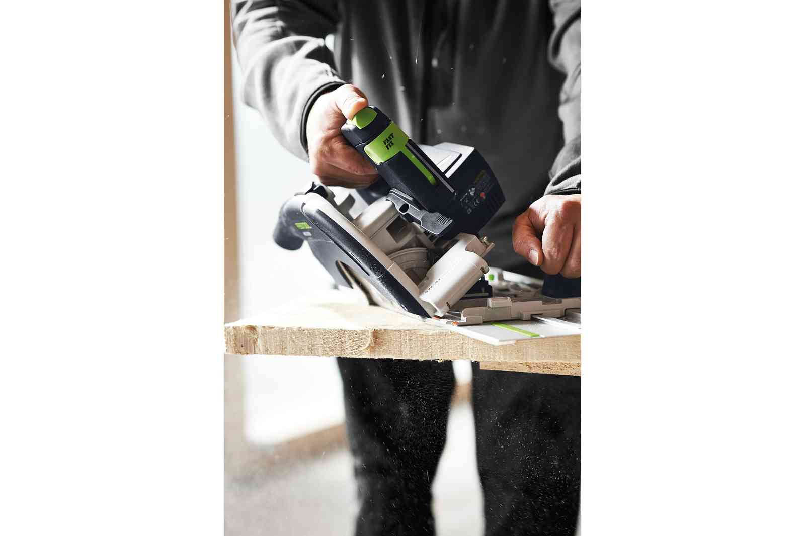 HKC 55 18V 160mm Cordless Circular Saw 5.0Ah Bluetooth Set in Systainer with 250mm Cross Cut Rail - Image 1