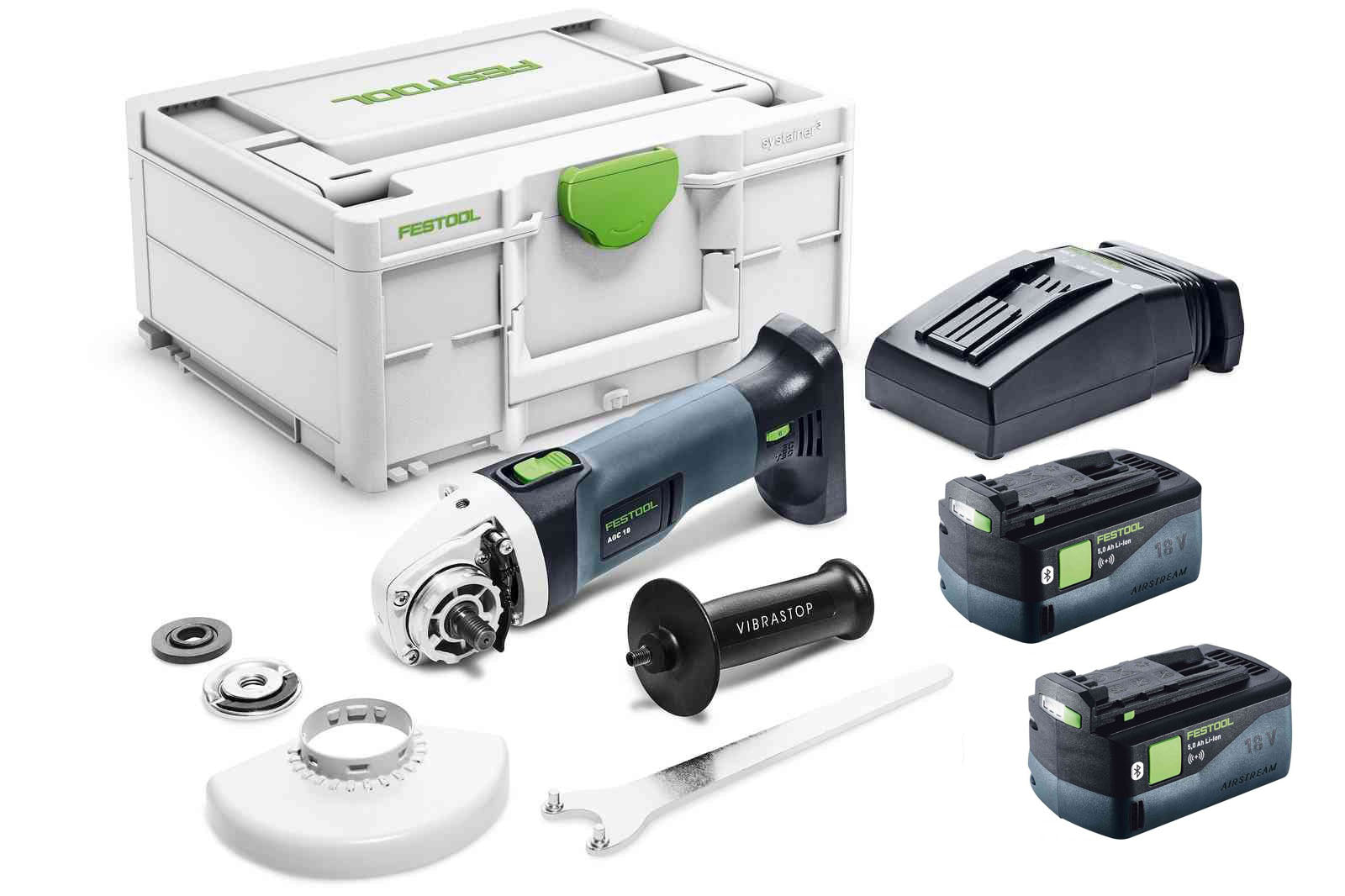 AGC 18V 125mm Cordless Angle Grinder 5.0Ah Bluetooth Set in Systainer - Image 1