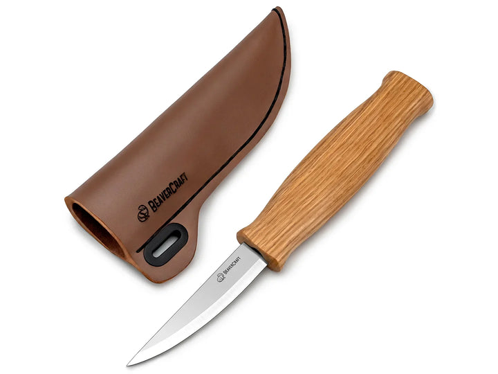 Beavercraft® Carving Knife with Leather Sheath