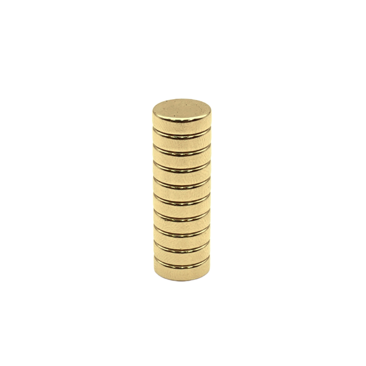 Harrison's Hardware® Rare Earth Magnets Gold Plated 10 Pack