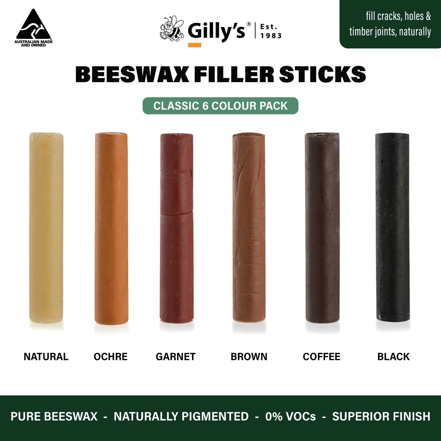 Gilly's® Beeswax Filler & Repair Sticks