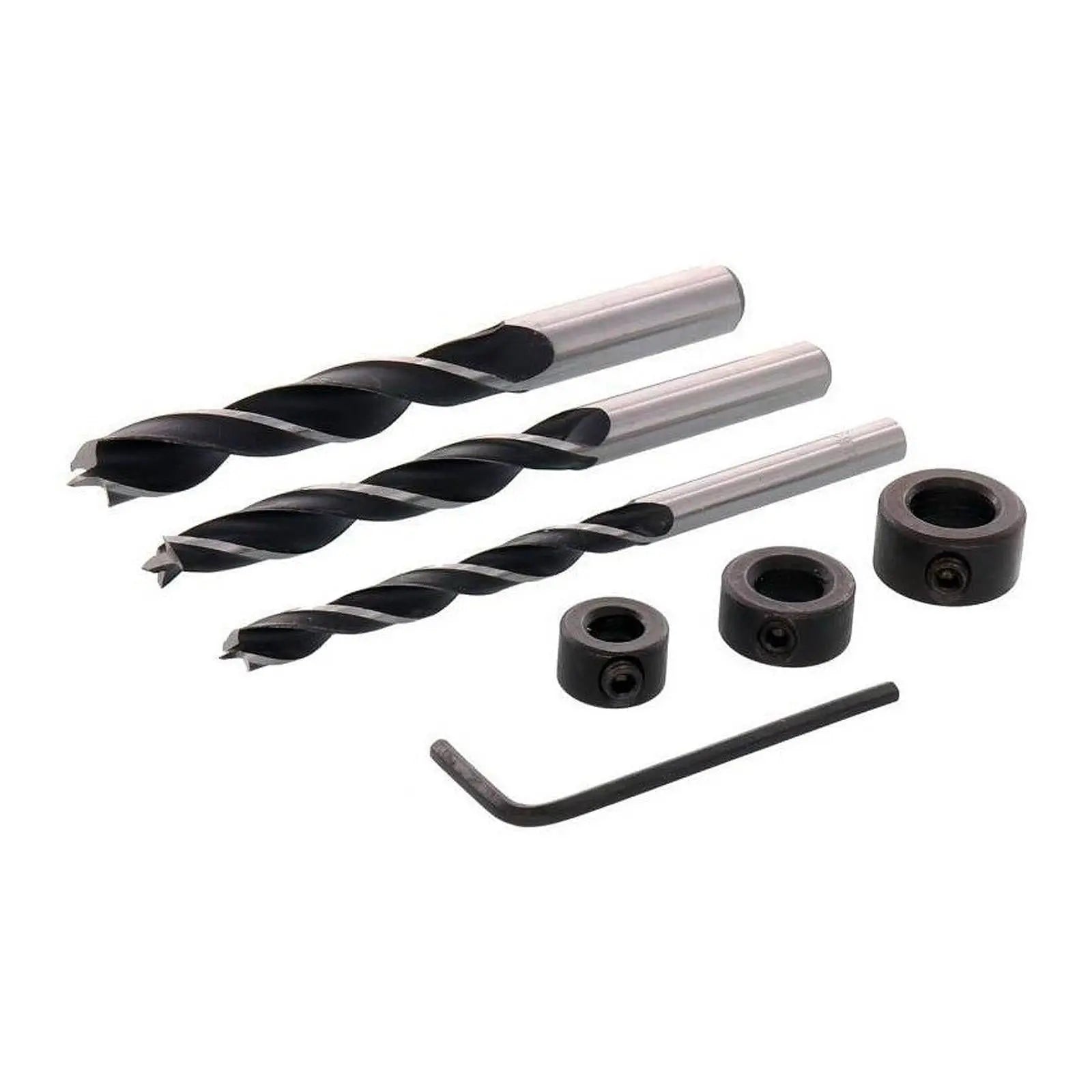 Drill Bit & Stop Set Inc 6mm, 8mm, 10mm Bits & Stops