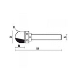Klein® Pattern Following Core Box Router Bit - 1/4" Shank
