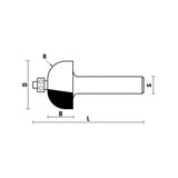 Klein® Cove Router Bit - 1/2" Shank