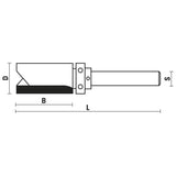 Klein® Pattern Following Flush Trim Router Bit - 1/4" Shank