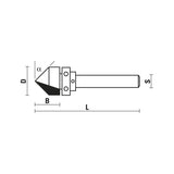 Klein® Pattern Following V-Groove Router Bit - 1/4" Shank