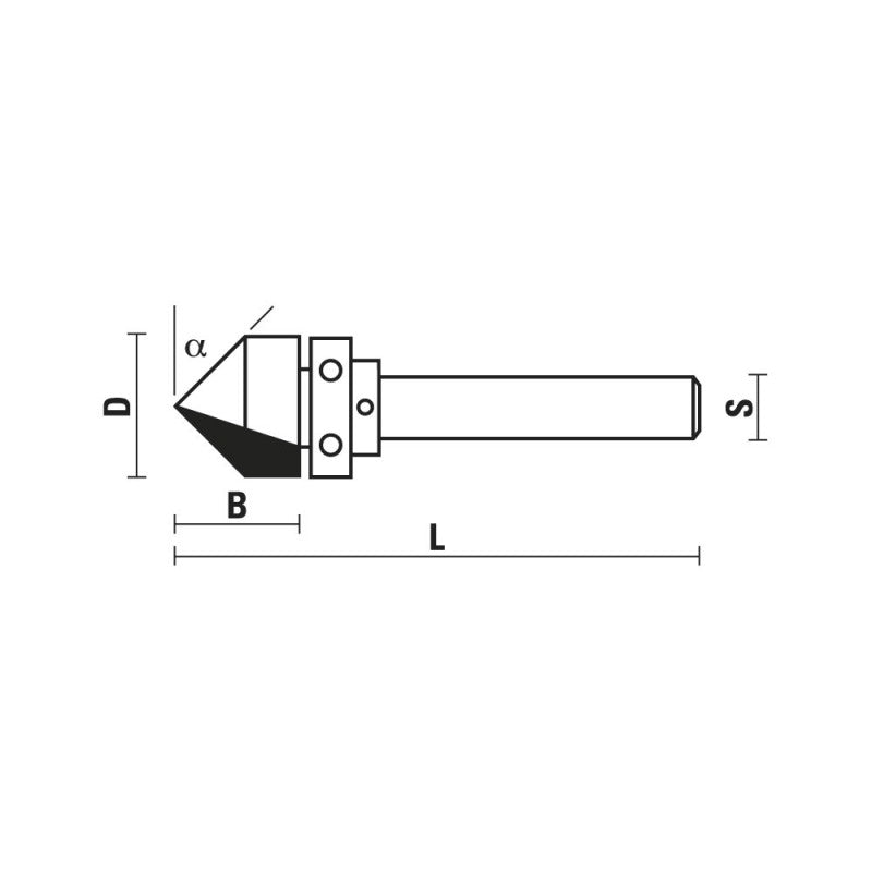 Klein® Pattern Following V-Groove Router Bit - 1/4" Shank