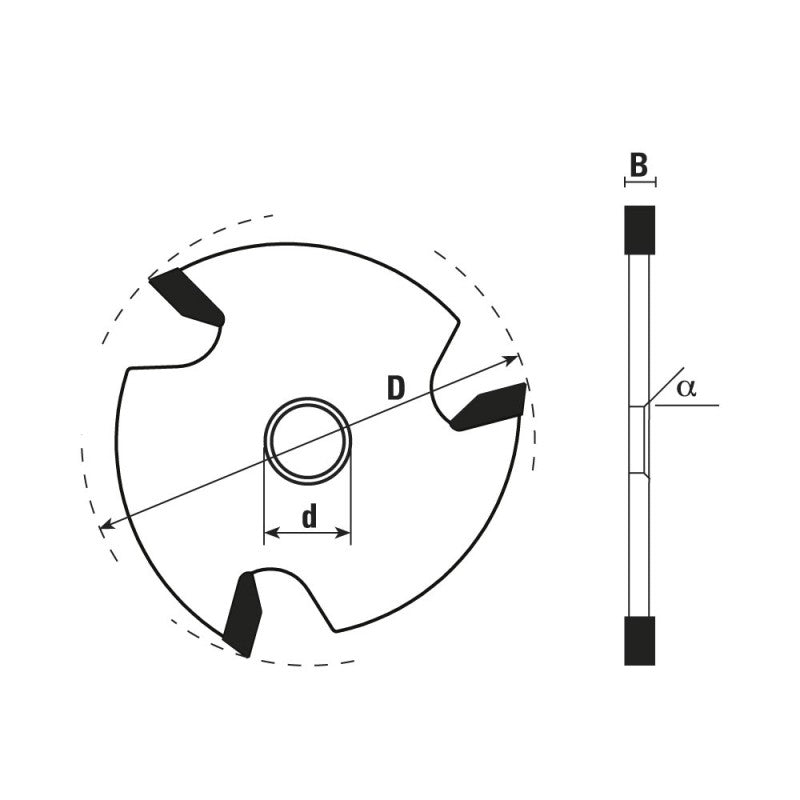 Klein® 47.6mm Diameter Flush Mount Slot Cutter Blade 45° Counterbore