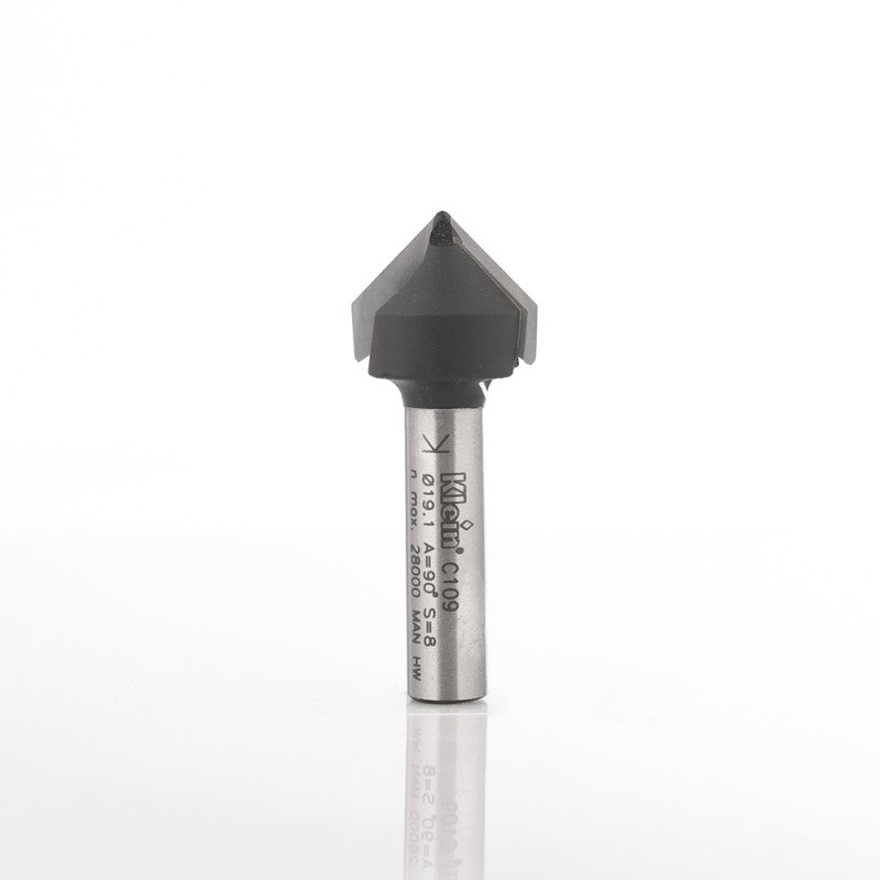 Klein® V-Groove Laser Point Sign Making CNC Router Bit - 1/4 Shank