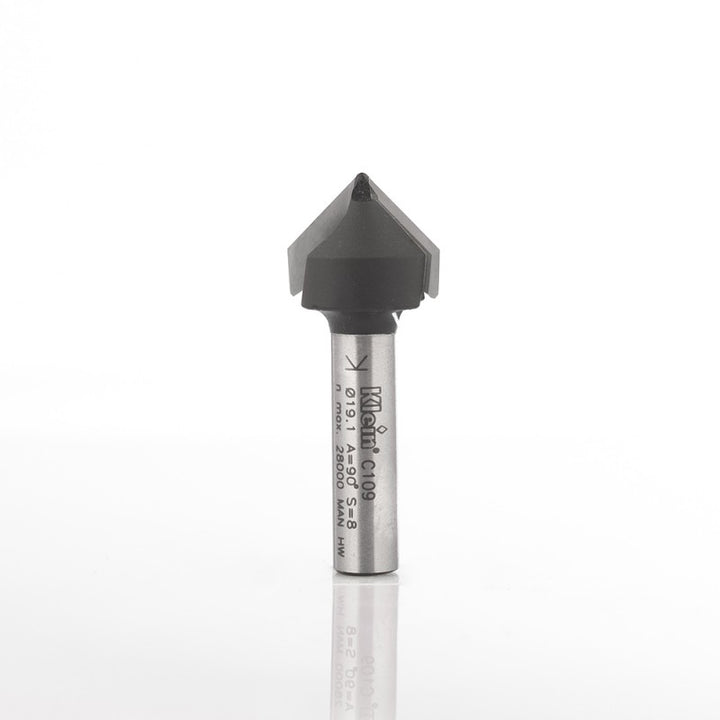 Klein® V-Groove Laser Point Sign Making CNC Router Bit - 1/4 Shank
