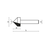 Klein® V-Groove Laser Point Sign Making CNC Router Bit - 1/4 Shank