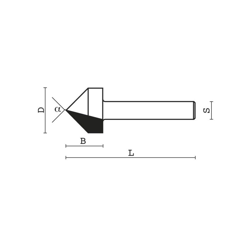Klein® V-Groove Laser Point Sign Making CNC Router Bit - 1/4 Shank