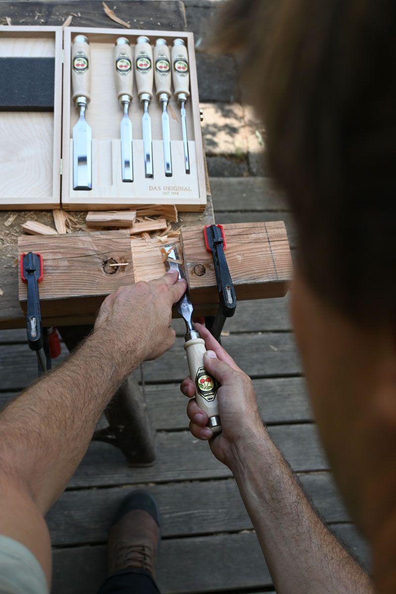 Timber Handle Bench Chisel Set 6pce in Wooden Storage Box