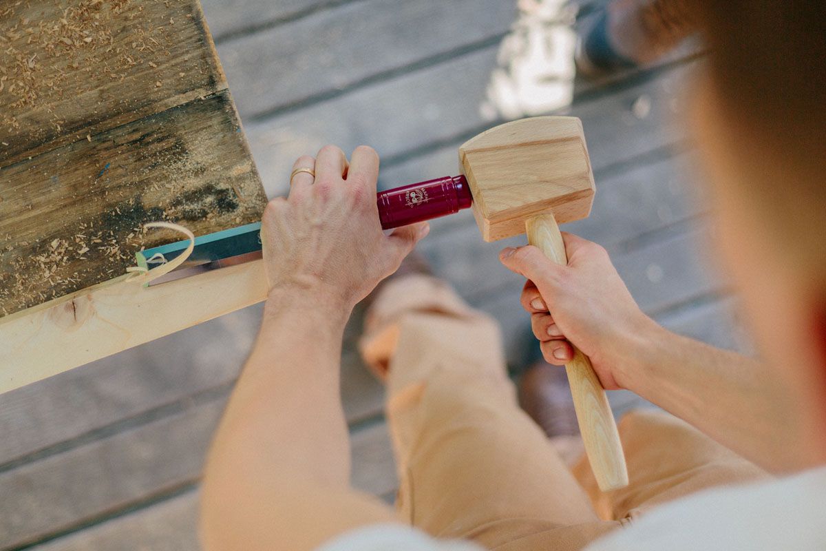 Bench Chisel With Retro Red Handle