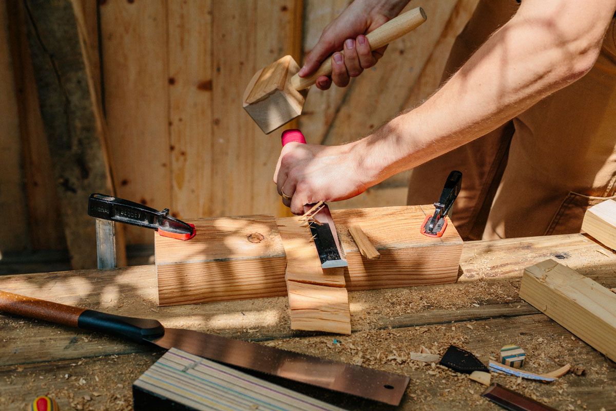 Bench Chisel With Retro Red Handle