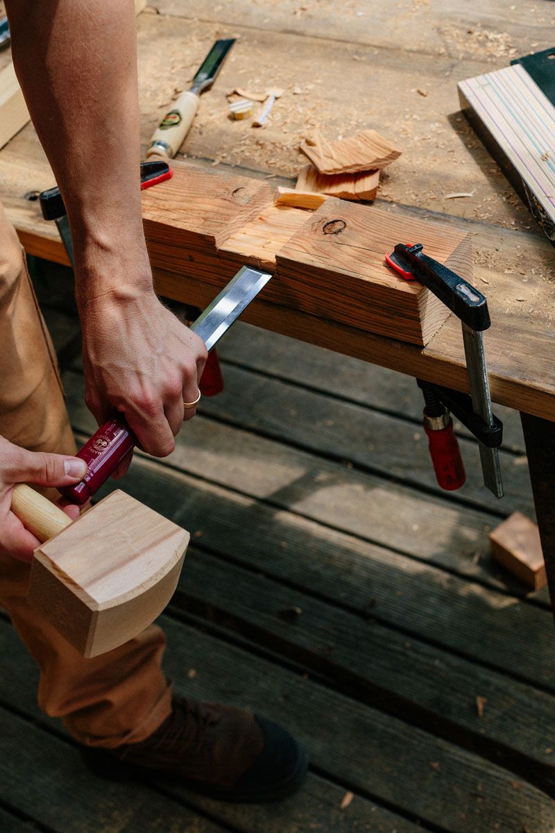 Bench Chisel With Retro Red Handle