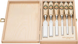Timber Handle Bench Chisel Set 6pce in Wooden Storage Box