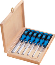 Two-Comp Handle Bench Chisel Set 6pce in Wooden Storage Box
