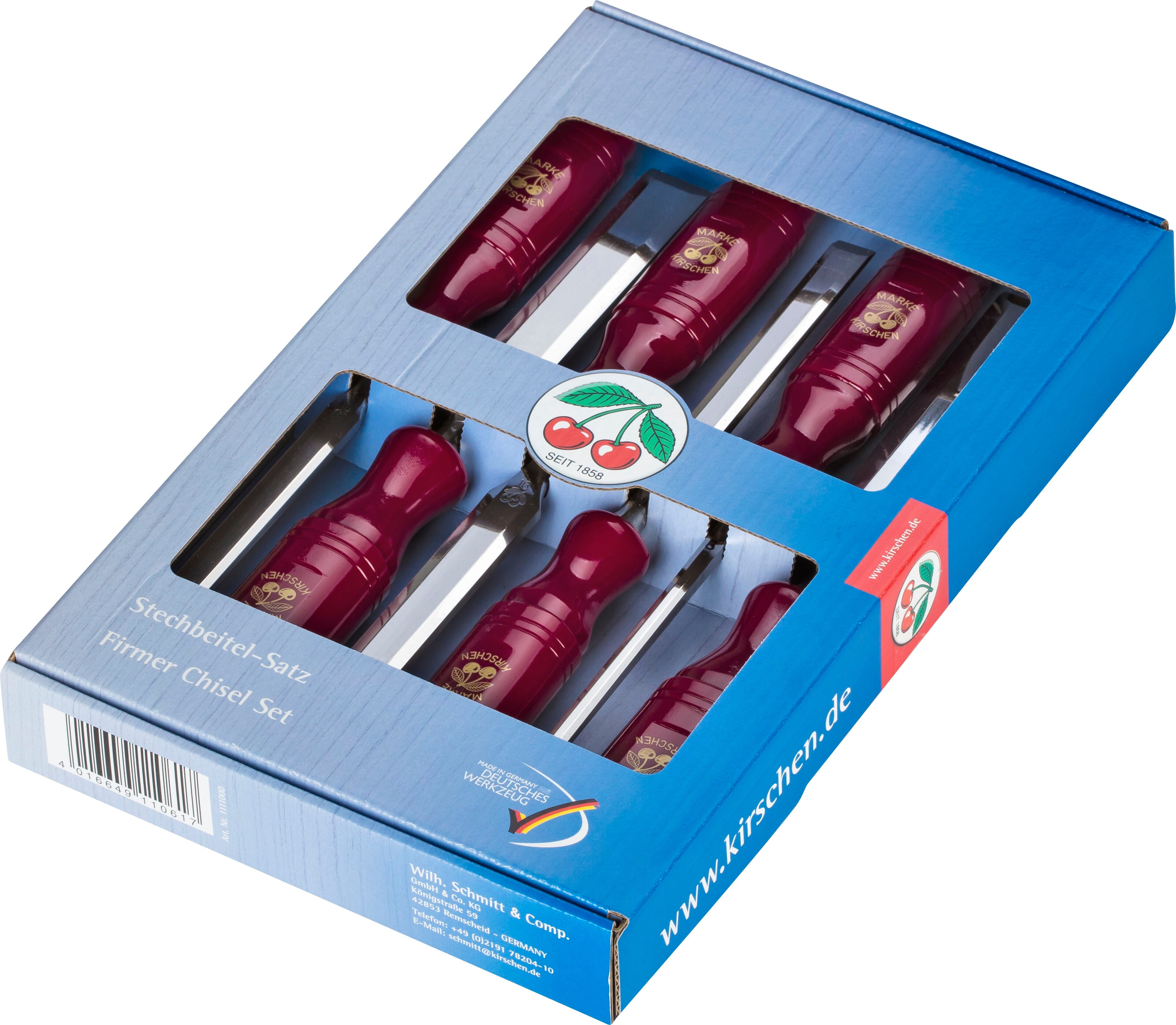 Retro Red Handle Bench Chisel Set 6pce