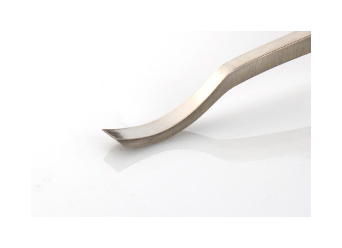 Short Series Woodcarving Chisel - Short Bent Flat Edge #1