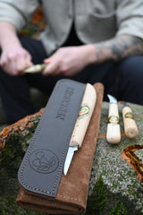 3pce Chip Carving Knife Set in leather roll