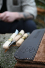 3pce Chip Carving Knife Set in leather roll