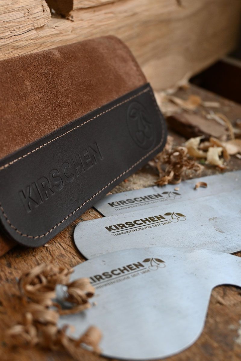 3pce Cabinet Scraper Set In Leather Wallet