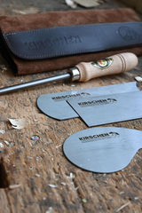 4pce Cabinet Scraper Set Incl. Burnisher In Leather Wallet