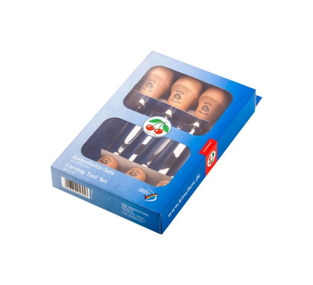 6pce Lino & Timber Pear Handle Carving Chisel Set