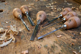 6pce Lino & Timber Pear Handle Carving Chisel Set
