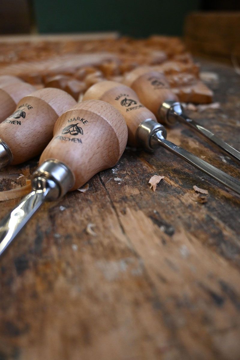 6pce Lino & Timber Pear Handle Carving Chisel Set