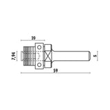 Klein® Flush Mount Slot Cutter Arbor - 1/2" Shank